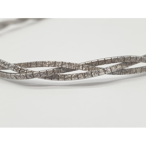 53 - 14ct white gold twist necklace, 19.8g weight and 41cm long approx