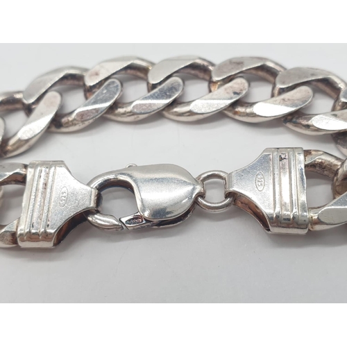 718 - Silver curb bracelet, 41.5g weight and 18cm long approx