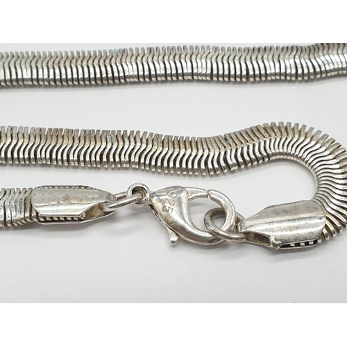 724 - Silver snake chain, weight 18.7g and 52cm long approx