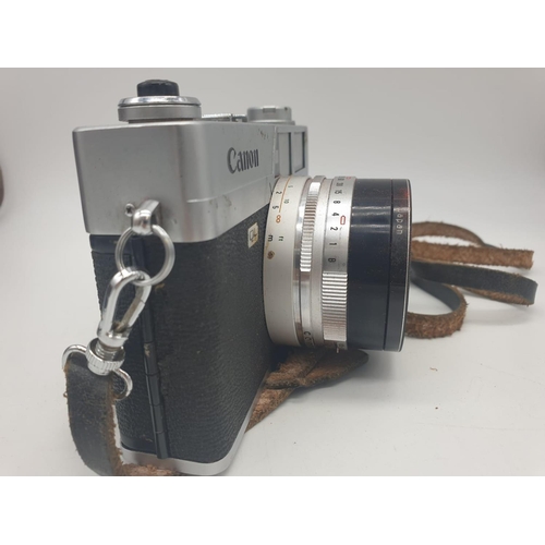 750 - A Canon Canonet - QL19 camera-canon lens SE 45mm. As found, with case.