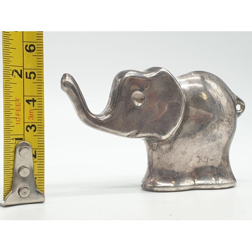 775 - Silver plated elephant ornament, weight 269g size 8.5x5cm approx