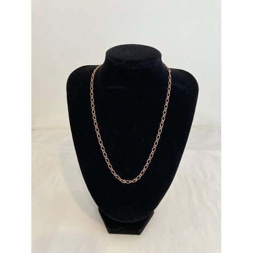 179 - 9ct gold chain necklace. Full UK hallmark. 3.8 grams approx. 45cm approx.