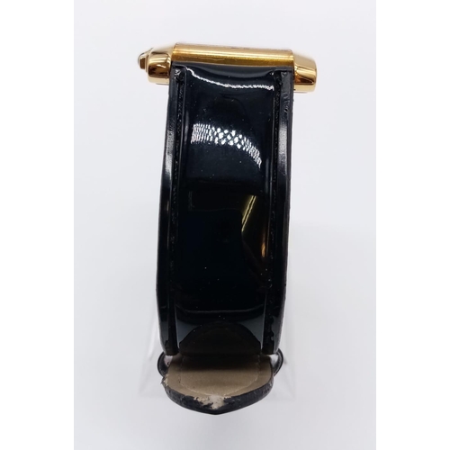 80 - Vintage 18ct gold Cartier tank watch with leather strap, 28x35mm case, 1830 MG267736