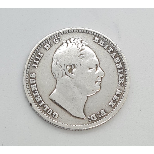 153 - 1834 William IV silver shilling. Very fine condition. All features and wording bold and clear. Excep... 