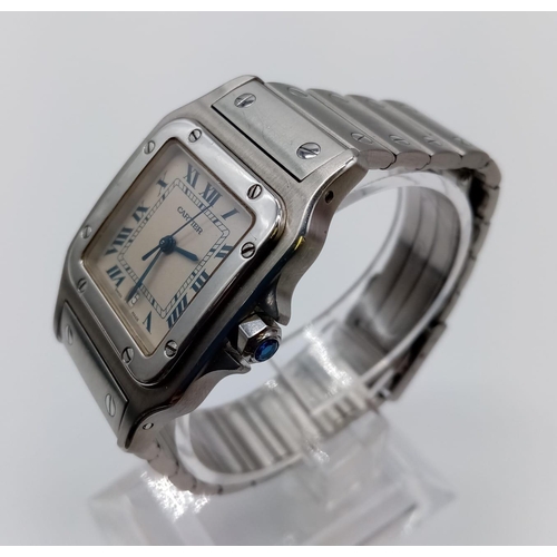 164 - Cartier gent tank watch, manual wind in working order, 30mm case