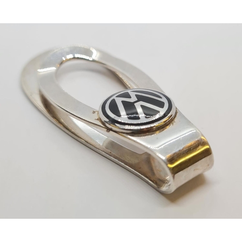 318 - SILVER  ENAMEL Volkswagen MONEY CLIP