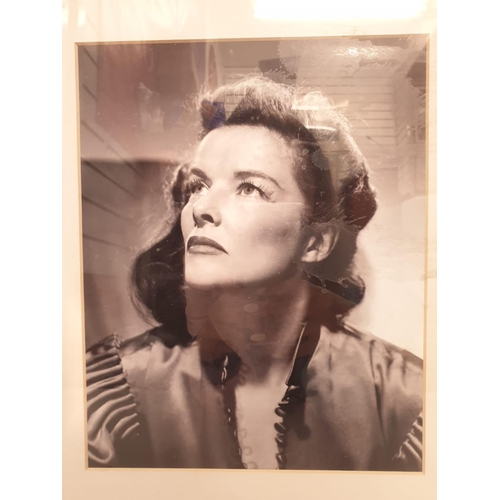 363 - A beautiful framed picture of Katherine Hepburn. 34cm x 42cm.