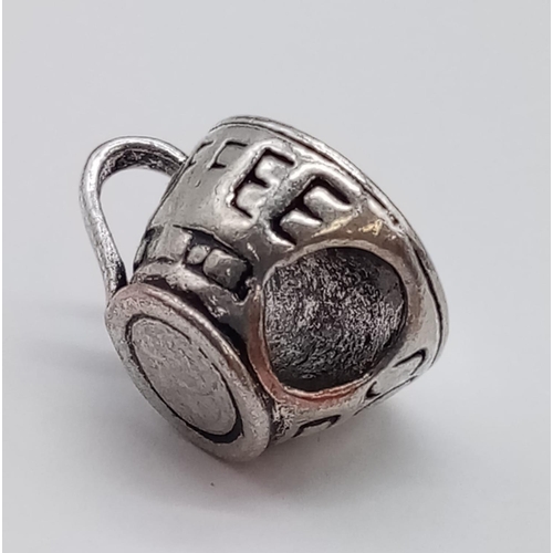 571 - SILVER PANDORA TEA CUP CHARM