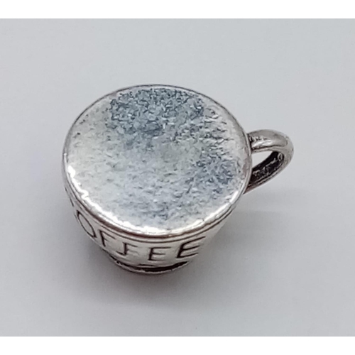 571 - SILVER PANDORA TEA CUP CHARM