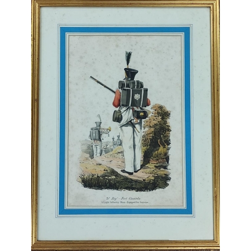 863 - Two Framed (only one glazed) original pictures of the Costume of the British Army after E Hull dated... 