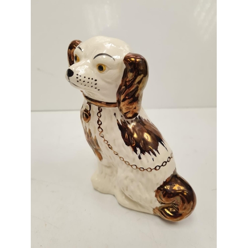 875 - 2x Staffordshire dogs  Oldcourt Ware hand painted, 14cm tall approx