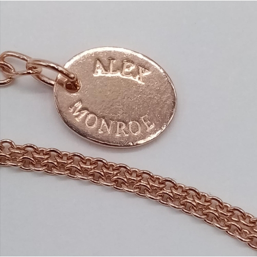 311 - ALEX MONROE SILVER WITH ROSE GOLD VERMEIL BEE PENDANT ON EXPANDABLE CHAIN