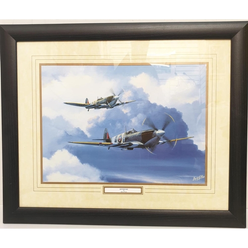 392 - Vintage framed and glazed embroidery of the RAF Memorial Flight ( by a ex RAF wife) and a framed and... 