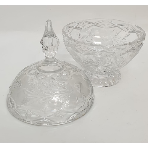 725 - Pair of cut glass candy bowls, 20 and 28cm tall