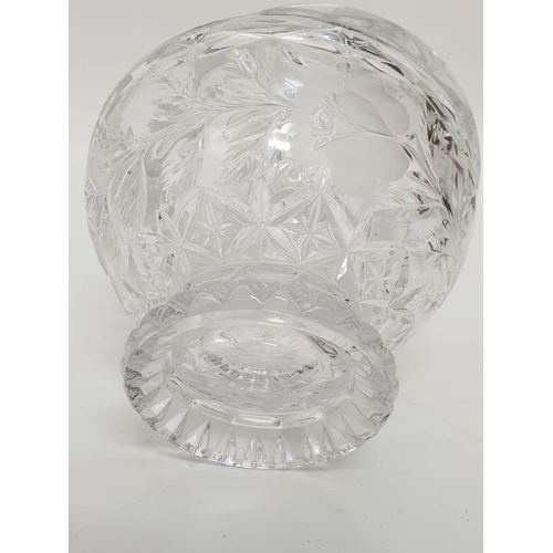 725 - Pair of cut glass candy bowls, 20 and 28cm tall