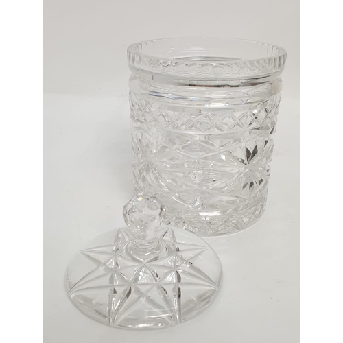 725 - Pair of cut glass candy bowls, 20 and 28cm tall