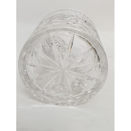 725 - Pair of cut glass candy bowls, 20 and 28cm tall