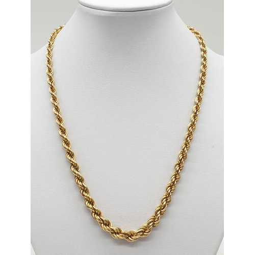 35 - 9ct Gold twist neck chain in presentation box. Weighs 15.6g and length is 44cm.