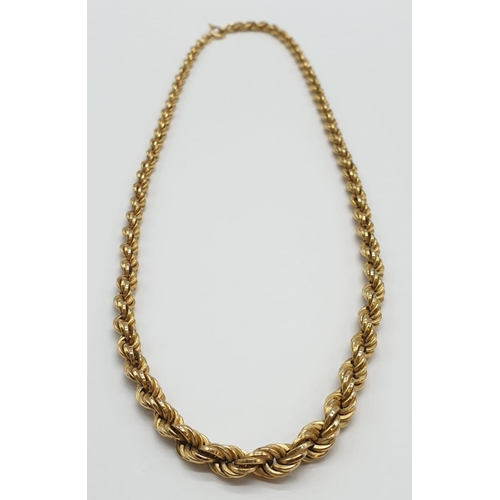 35 - 9ct Gold twist neck chain in presentation box. Weighs 15.6g and length is 44cm.