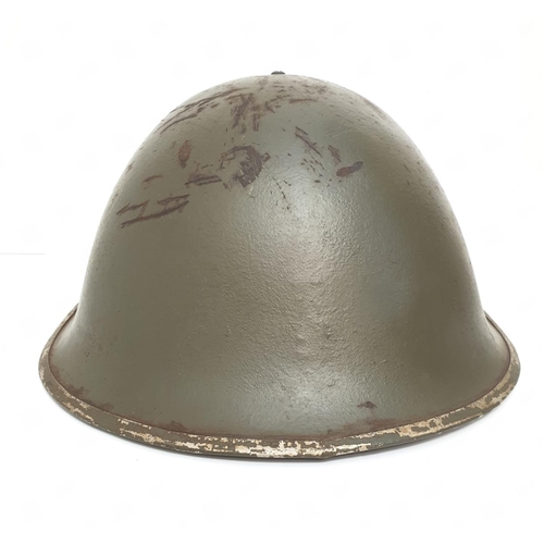 18 - WW2 1944 Pattern “Turtle” Helmet with insignia of the 42nd (Lanark & Renfew Scottish) Royal Canadian... 