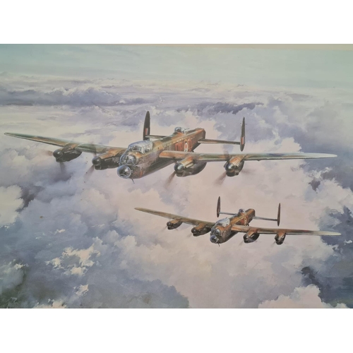 285 - F&G (Perspex) coloured print by Robert Taylor “The Lancaster V.C.s”, signed by V.C. recipients Norma... 