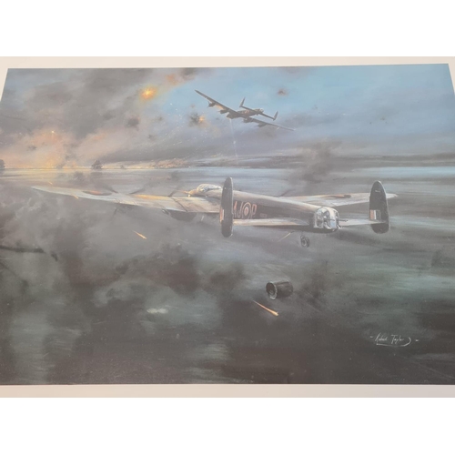 287 - F&G (Perspex) coloured print by Robert Taylor “The Dambusters”, signed by the artist and Mick Martin... 