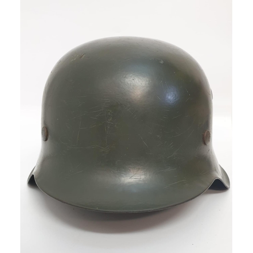 37 - WW2 German Kriegsmarine Coastal Artillery M42Helmet with Line.