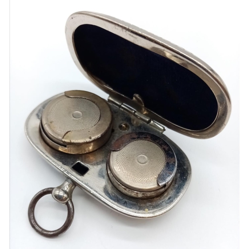 437 - 2x vintage (possibly antique) sovereign cases, one silver plate the other brass with etched design o... 