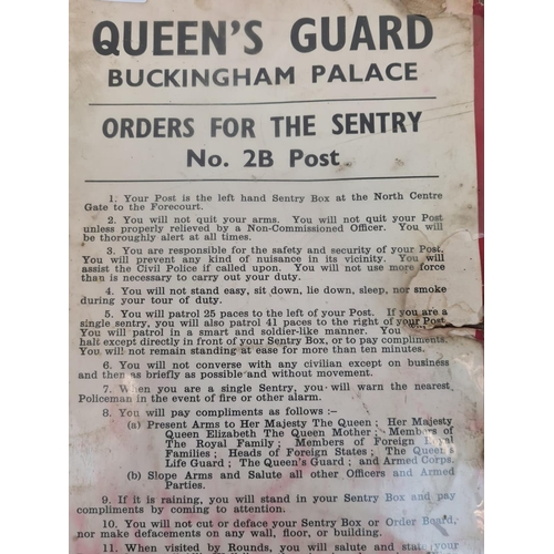 606 - Circa 1955 Queen's Guard Buckingham Palace, Orders for the Sentry.