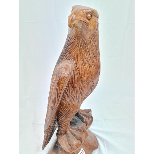 614 - Large carved wooden eagle, 62x30cm