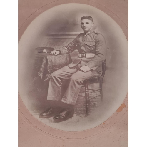 617 - Large F&G studio photo of No. 6137485 Pte. James William BOWYER, 2nd Battalion East Surrey Regiment,... 