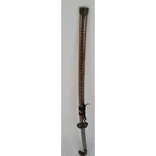 13 - Samurai style sword with cobra head handle, 108cm long approx