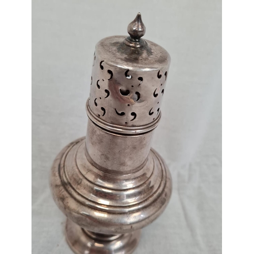 597 - Military silver plated sugar shaker with engraved badge, believed to be Staffordshire Yeomanry (Staf... 