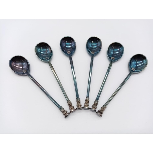 171 - Set of 6x silver spoons London 1960 in original presentation box, weight total 76.5g approx