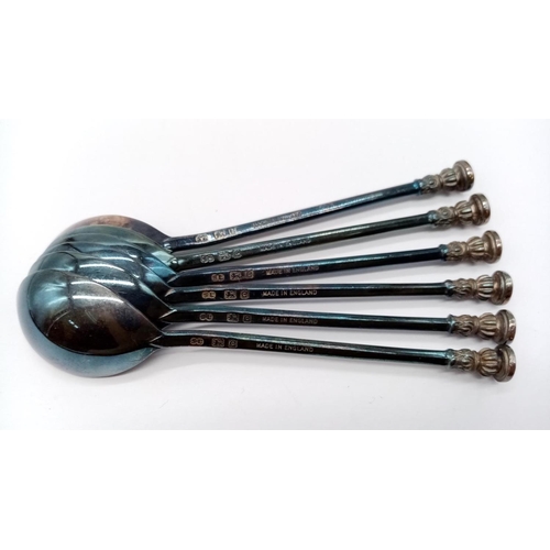 171 - Set of 6x silver spoons London 1960 in original presentation box, weight total 76.5g approx