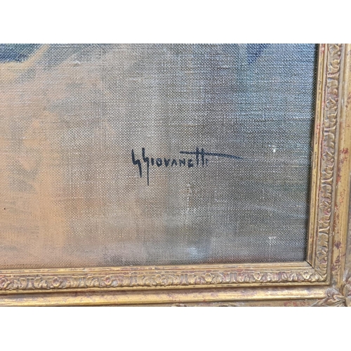 512 - Original oil on canvas signed by celebrated Italian artist Giordano Giovoneth (1906-1973). Depicting... 