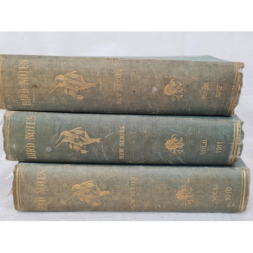 605 - 1910 colour/B&W illustrated books entitled 'Bird Notes' (Vols I, II & III).