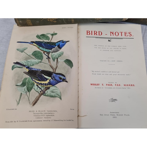 605 - 1910 colour/B&W illustrated books entitled 'Bird Notes' (Vols I, II & III).