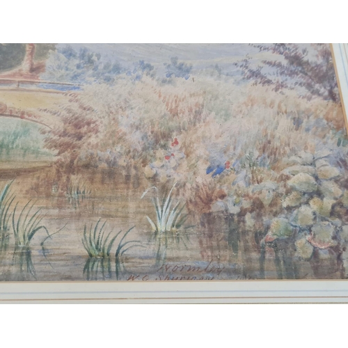 633 - A pair of watercolour paintings depicting the beauty surrounding Hatfield House. Gilded frames. Both... 