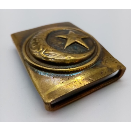 70 - WW1 Ottoman-Turkish Theatre Made Buckle. Sand cast from melted down shell casings.