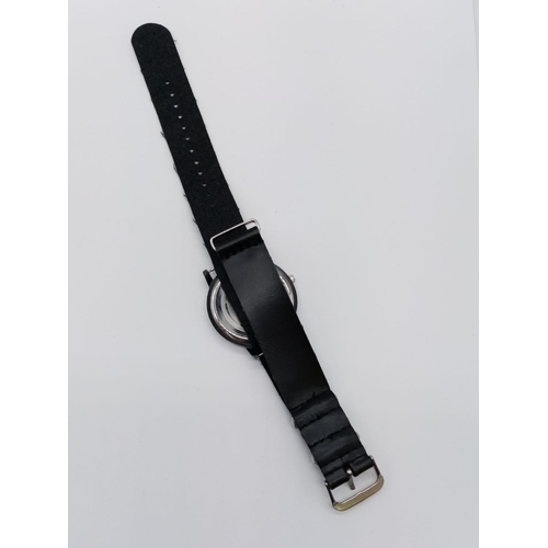 427 - Paidi men's watch, black face with simplistic dial and black strap