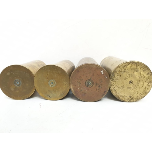 54 - A collection of 14 INERT Brass Shell Cases From Various Periods.