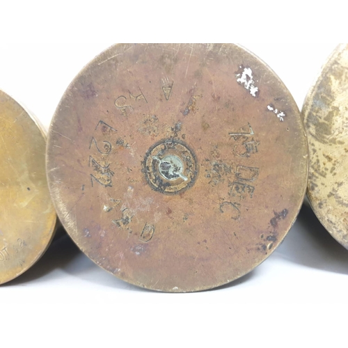 54 - A collection of 14 INERT Brass Shell Cases From Various Periods.