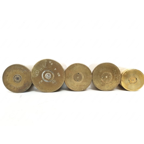 54 - A collection of 14 INERT Brass Shell Cases From Various Periods.