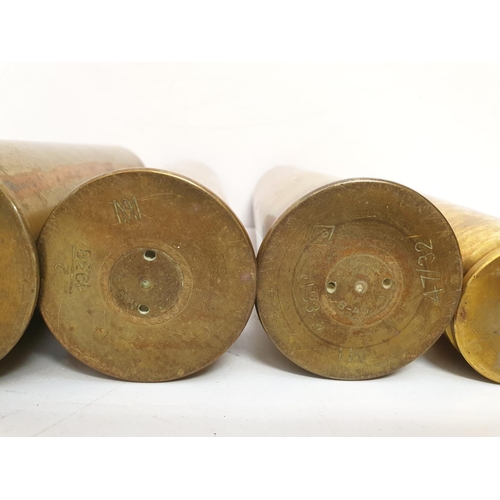 54 - A collection of 14 INERT Brass Shell Cases From Various Periods.