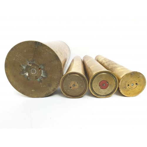 54 - A collection of 14 INERT Brass Shell Cases From Various Periods.