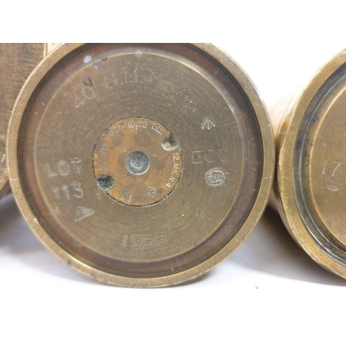 54 - A collection of 14 INERT Brass Shell Cases From Various Periods.