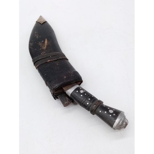 309 - A small Gurkha vintage kurkri knife with inscription on blade.