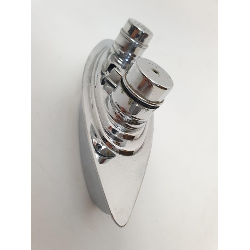 738 - White metal cruet set, 24x6cm approx