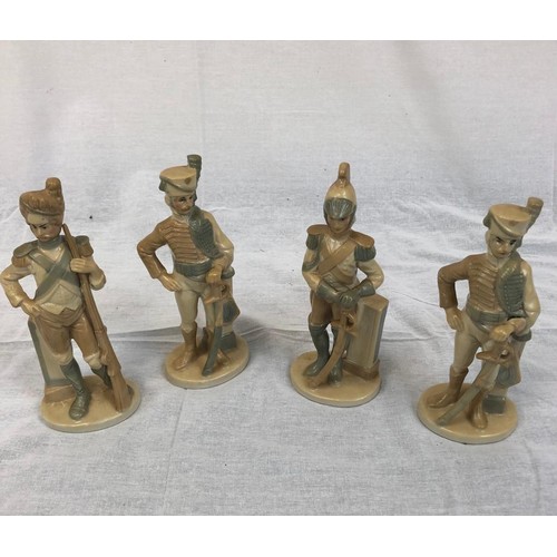 883 - Four vintage ceramic military figurines of French officer. 20cm high.